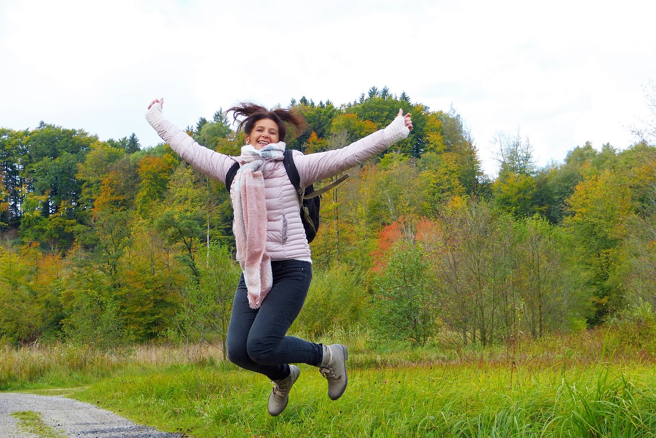 woman, leap, jump